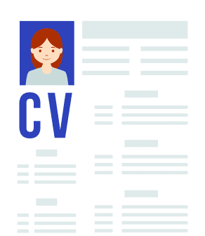 Illustration of a professional CV document